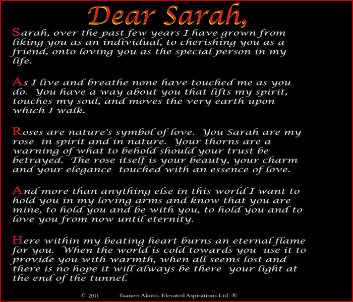 Sarah Module Background